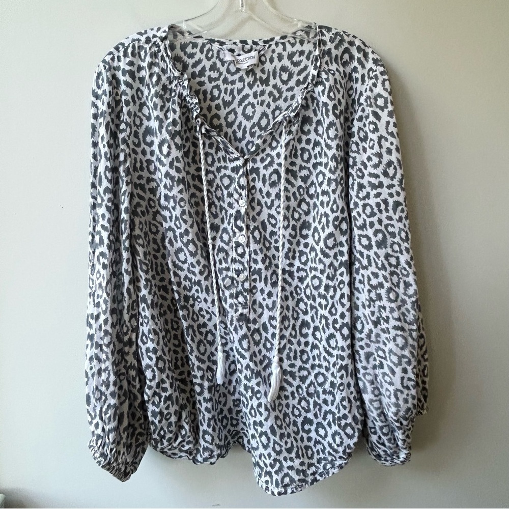 Emerson Fry India Collection Bardot top charcoal leopard - Picture 2 of 11
